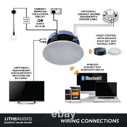 Lithe Audio Bluetooth 6.5 Haut-parleur Plafond Alexa Echo Et Google Home Compatible