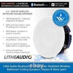 Lithe Audio Ip44 Haut-parleurs De Plafond Bluetooth Sans Fil Paire Active 03211