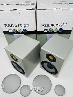 Moniteur Audio Radius 90 Bookshelf Speakers Silver Stereo Boxed