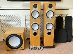 Moniteur Audio Silver Rs6 Stereo Speakers + Rsw12 Sub In Oak