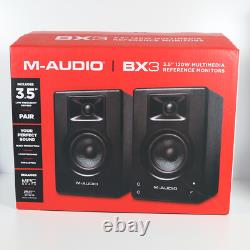 Moniteurs de studio M-Audio BX3 3,5, haut-parleurs HD pour PC pour l'enregistrement et les multimédias