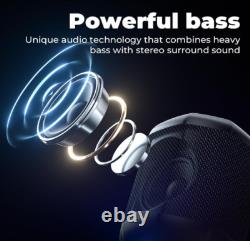 Nouveau haut-parleur Bluetooth portable, LED, étanche, basses, 18 heures, TF/Aux, extérieur