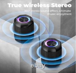 Nouveau haut-parleur Bluetooth portable, LED, étanche, basses, 18 heures, TF/Aux, extérieur