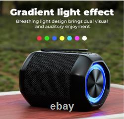 Nouveau haut-parleur Bluetooth portable, LED, étanche, basses, 18 heures, TF/Aux, extérieur