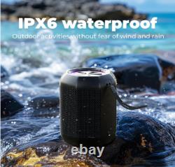 Nouveau haut-parleur Bluetooth portable, LED, étanche, basses, 18 heures, TF/Aux, extérieur