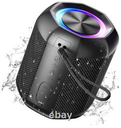 Nouveau haut-parleur Bluetooth portable, LED, étanche, basses, 18 heures, TF/Aux, extérieur