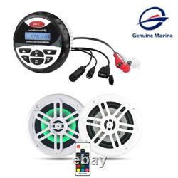 Pack audio marin avec récepteur stéréo Bluetooth étanche et haut-parleurs de bateau
