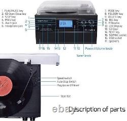 Platine vinyle Bluetooth DIGITNOW avec haut-parleurs stéréo