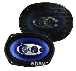 Pyle 6 X 9 Pouces 400 Watts 4-way Voiture Coaxial Haut-parleurs Audio Stéréo Bleu (8 Pack)