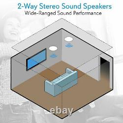 Pyle 8 Pouces 2 Way In Wall Ceiling Home Speakers System Audio Stéréo, 6 Haut-parleurs