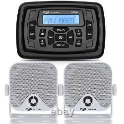 Radio de voiture Récepteur stéréo marin Bluetooth & 4 haut-parleurs étanches pour VTT et UTV