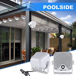 Radio de voiture Récepteur stéréo marin Bluetooth & 4 haut-parleurs étanches pour VTT et UTV