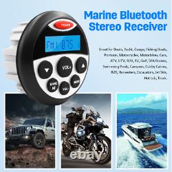 Récepteur audio Bluetooth marin et 3 haut-parleurs de bateau de 140W