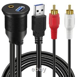 Récepteur audio stéréo Bluetooth marin + haut-parleurs de 4 pouces 120W + câble USB