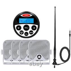 Récepteur de radio stéréo Bluetooth marin avec haut-parleurs étanches et antenne