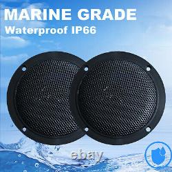 Récepteur stéréo Bluetooth marin + radio pour bateau + haut-parleur étanche de 4 pouces + antenne