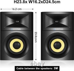 Sanyun SW205 4 Enceintes de Bibliothèque Audio Hi-Fi Immersif avec Surround Virtuel