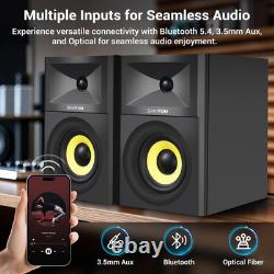 Sanyun SW205 4 Enceintes de Bibliothèque Audio Hi-Fi Immersif avec Surround Virtuel