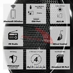 Stéréo Bluetooth 1000w Amp Moto Étanche 4 Haut-parleurs Audio Système Radio