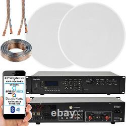 Système De Son Bluetooth 400w 2x 8 Slim Ceiling Speaker Channel Amplificateur Hifi
