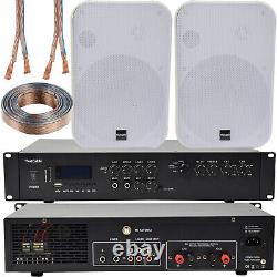 Système De Son Bluetooth 400w 2x Blanc 200w Canal Haut-parleur Hifi Amplificateur