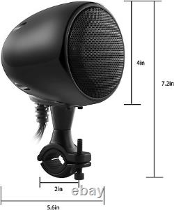 Système audio pour moto IMESTOU 4 pouces Haut-parleurs stéréo Bluetooth étanches 300W