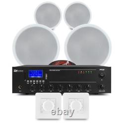 Système de Haut-Parleurs de Plafond 2 Zones, Musique d'Ambiance Multi-Chambres, Bluetooth CSPB6 50W