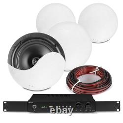 Système de haut-parleurs de plafond Bluetooth multi-pièces à 2 zones avec 4x NCSS 5 et câble