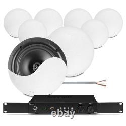 Système de haut-parleurs de plafond Bluetooth multi-pièces à 2 zones avec 8x NCSS 5 et câble