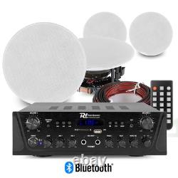 Système de haut-parleurs de plafond multiroom FCS 5, amplificateur Bluetooth 2 zones, 4 haut-parleurs