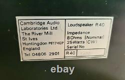 Très Rare Cambridge Audio R40 Stereo Hifi Transmission Line Haut-parleurs B110