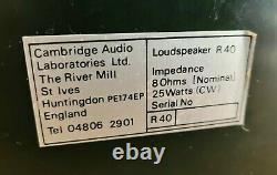 Très Rare Cambridge Audio R40 Stereo Hifi Transmission Line Haut-parleurs T27 B110
