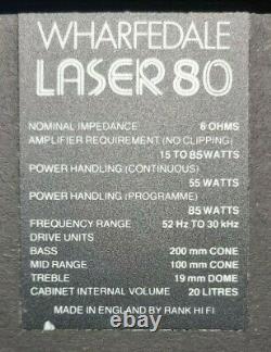 Wharfedale Laser 80 Haut-parleurs De Cabinet, Beau Son Et État Fantastique